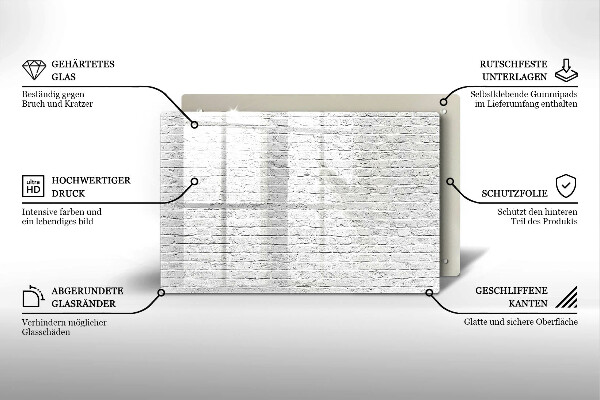 Skleněná deska za sporák Cihlová zeď