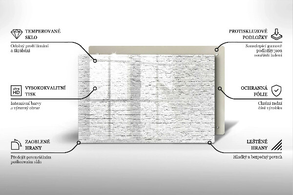 Skleněná deska za sporák Cihlová zeď
