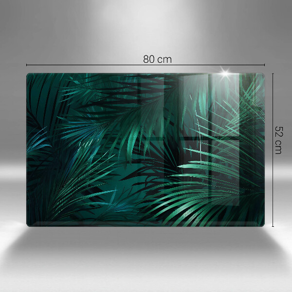 Skleněná deska za sporák Listy divoké džungle