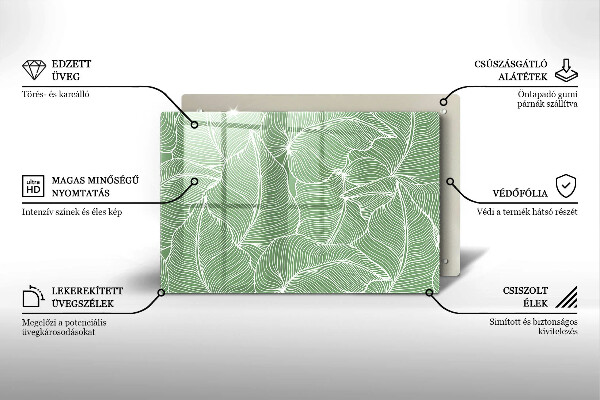 Skleněná deska za sporák Lineární listy