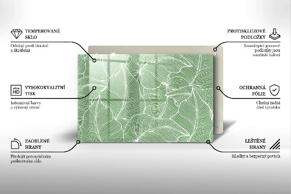 Skleněná deska za sporák Lineární listy