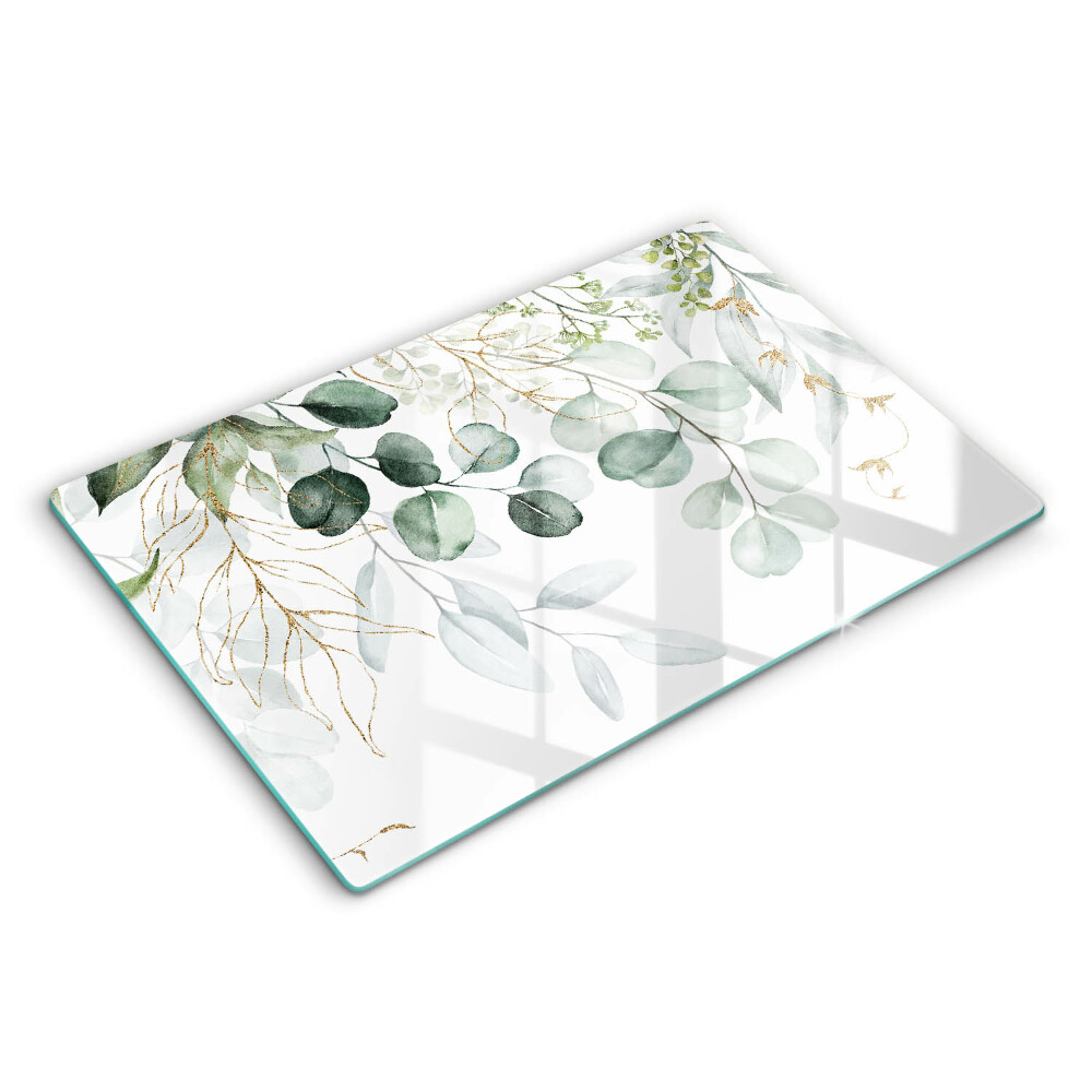 Skleněná deska za sporák Malované rostliny