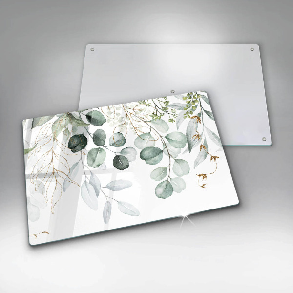 Skleněná deska za sporák Malované rostliny