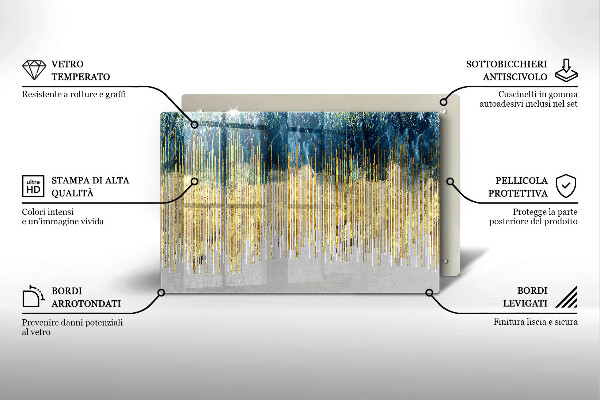 Skleněná deska za sporák Designérská abstrakce