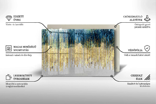 Skleněná deska za sporák Designérská abstrakce