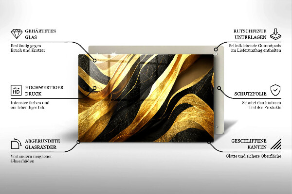 Skleněná deska za sporák Elegantní abstrakce