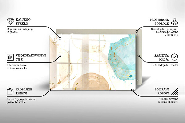 Skleněná deska za sporák Světlé boho tvary