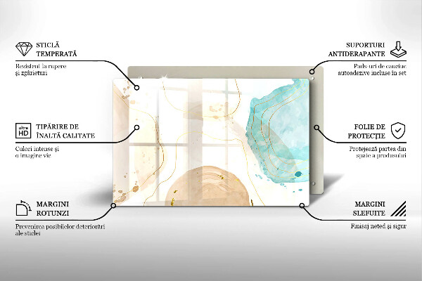 Skleněná deska za sporák Světlé boho tvary