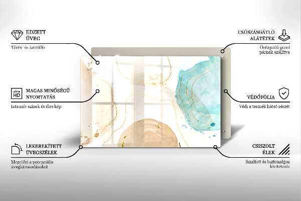 Skleněná deska za sporák Světlé boho tvary