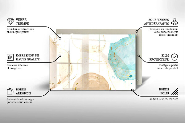 Skleněná deska za sporák Světlé boho tvary