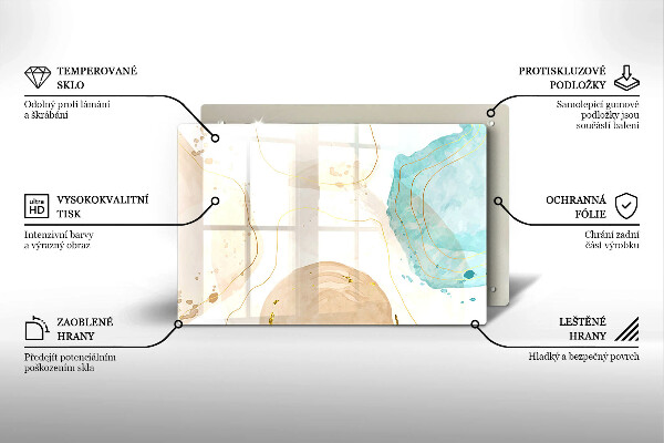 Skleněná deska za sporák Světlé boho tvary