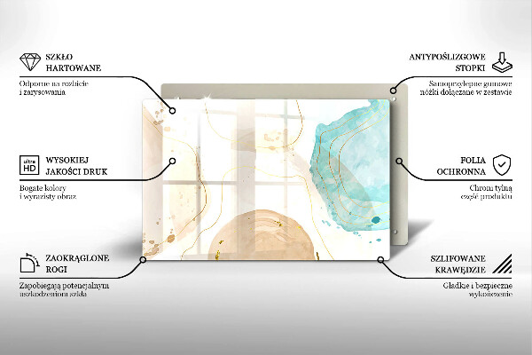 Skleněná deska za sporák Světlé boho tvary