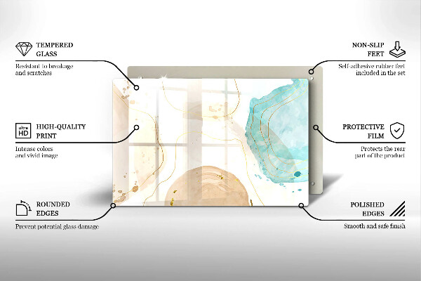 Skleněná deska za sporák Světlé boho tvary