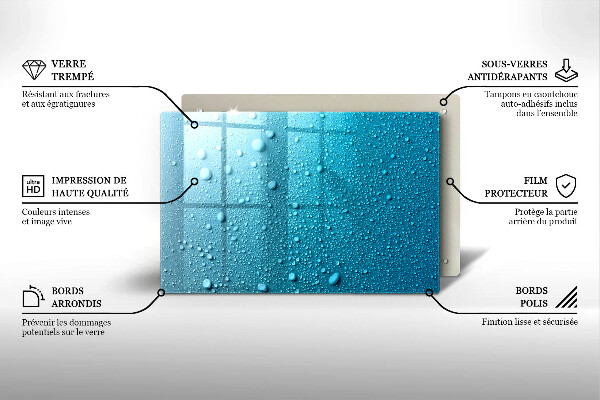 Skleněná deska za sporák Kapky vody