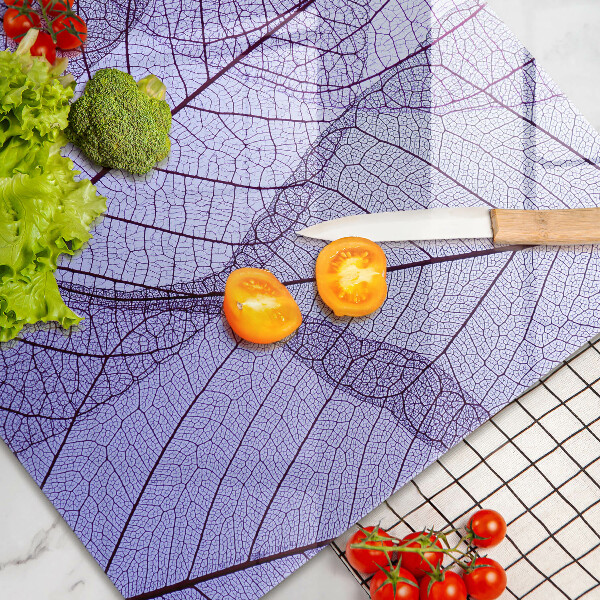 Skleněná deska za sporák Listy s žilnatinou