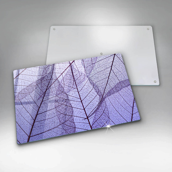 Skleněná deska za sporák Listy s žilnatinou