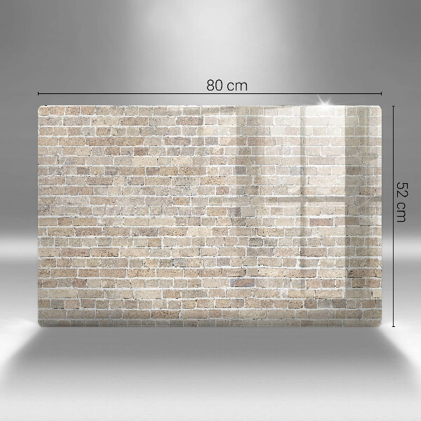 Skleněná deska za sporák Světlá cihlová zeď