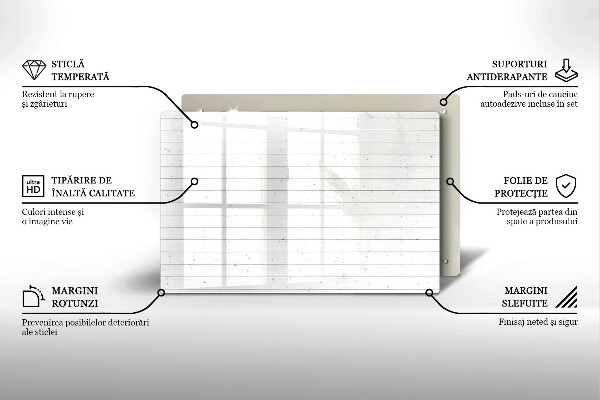 Skleněná deska za sporák Moderní světlé desky