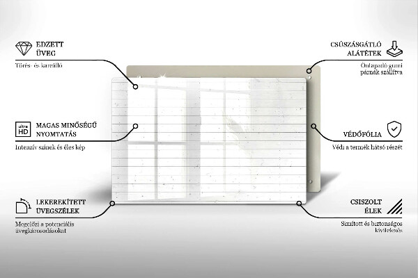 Skleněná deska za sporák Moderní světlé desky