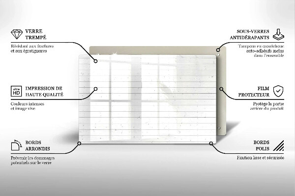 Skleněná deska za sporák Moderní světlé desky
