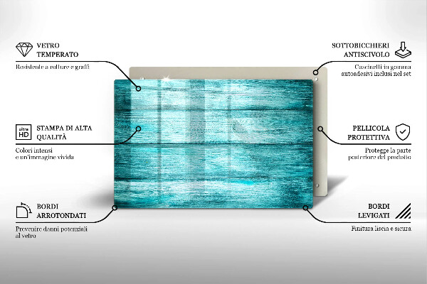 Skleněná deska za sporák Vintage dřevěné desky