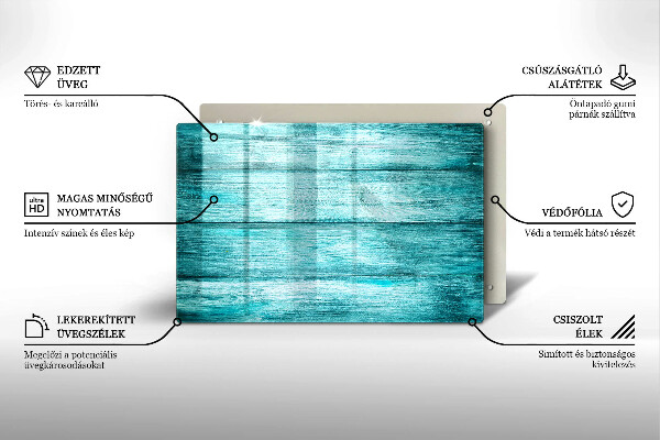Skleněná deska za sporák Vintage dřevěné desky