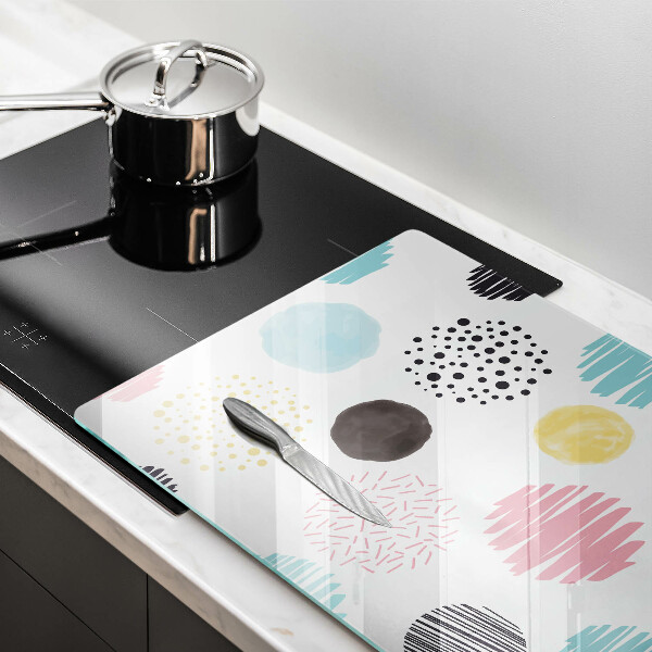 Skleněná deska za sporák Malované tvary