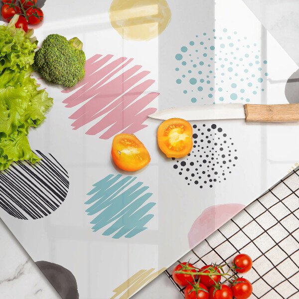 Skleněná deska za sporák Malované tvary