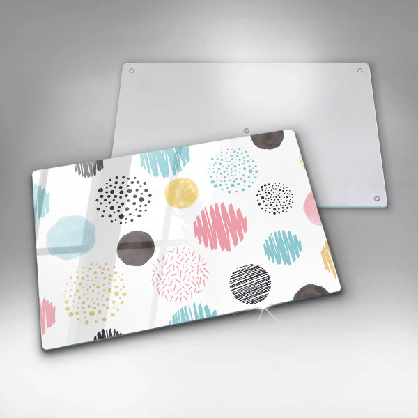 Skleněná deska za sporák Malované tvary