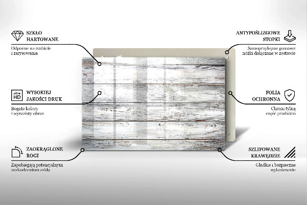 Skleněná deska za sporák Světlé dřevěné desky