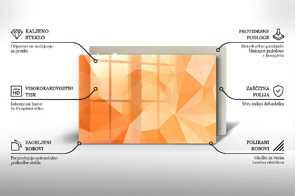 Skleněná deska za sporák Geometrické pozadí