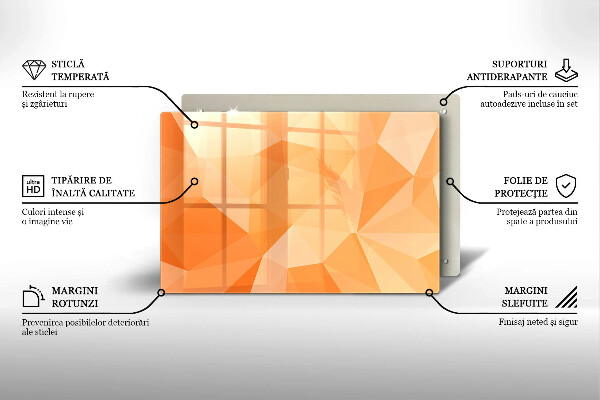 Skleněná deska za sporák Geometrické pozadí
