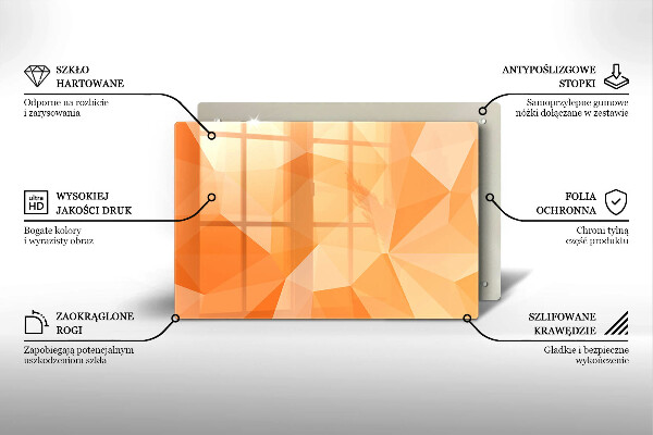 Skleněná deska za sporák Geometrické pozadí