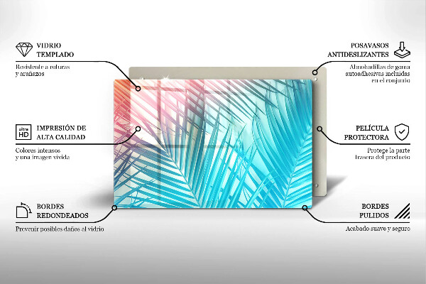 Skleněná deska za sporák Pastelové listy
