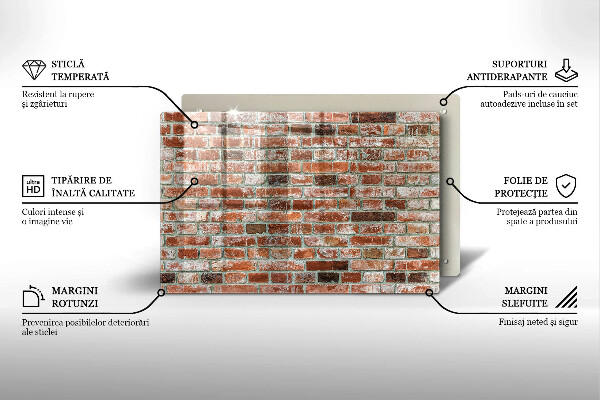Skleněná deska za sporák Stará cihlová zeď