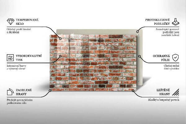Skleněná deska za sporák Stará cihlová zeď