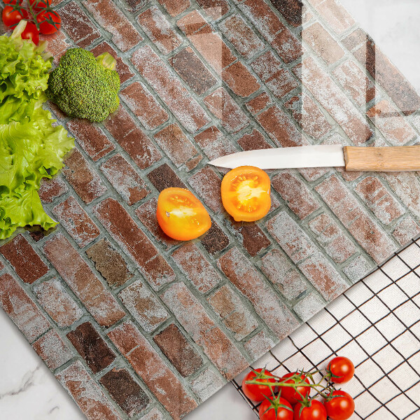 Skleněná deska za sporák Stará cihlová zeď