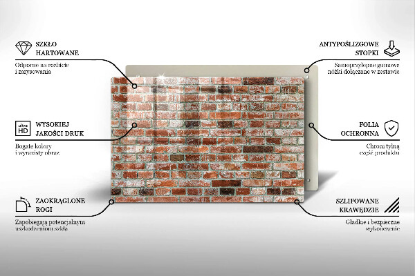 Skleněná deska za sporák Stará cihlová zeď