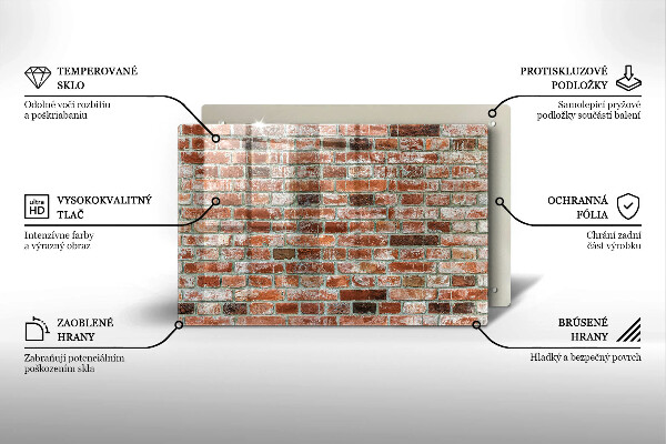 Skleněná deska za sporák Stará cihlová zeď