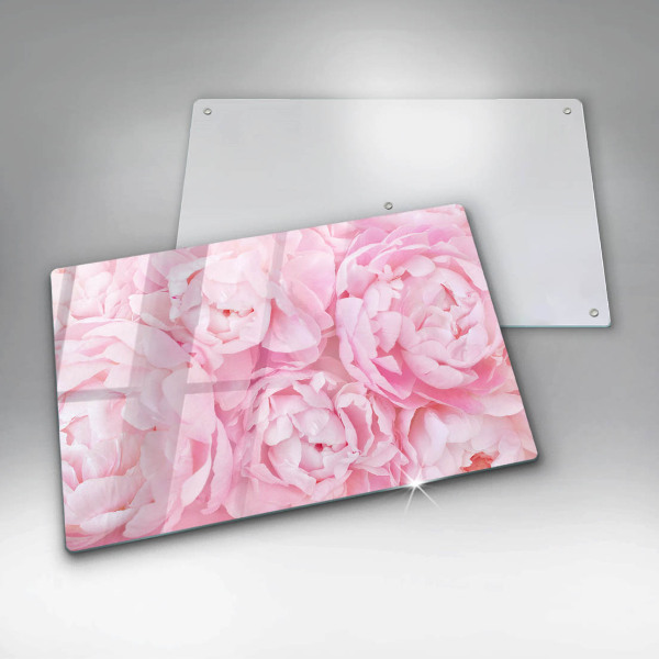 Skleněná deska za sporák Jemné pivoňky