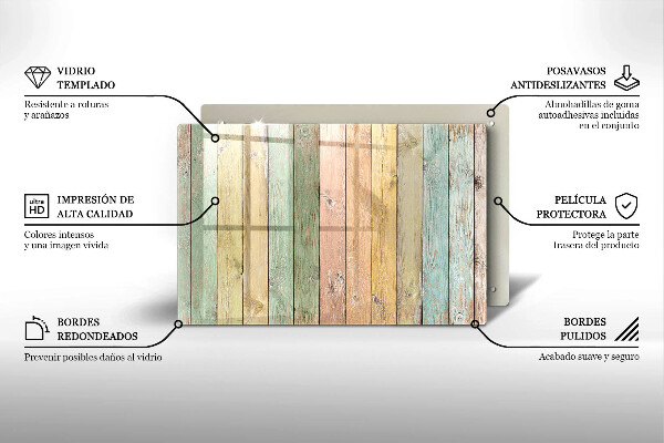 Skleněná deska za sporák Barevné vintage desky