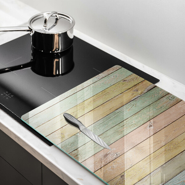 Skleněná deska za sporák Barevné vintage desky