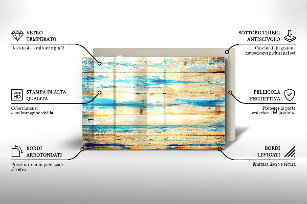 Skleněná deska za sporák Retro dřevěné desky