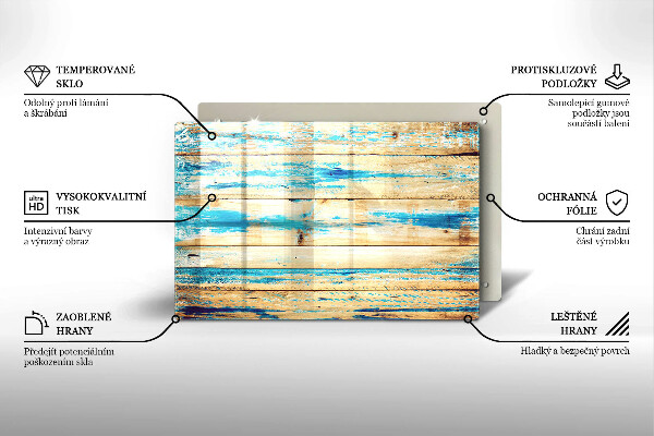 Skleněná deska za sporák Retro dřevěné desky