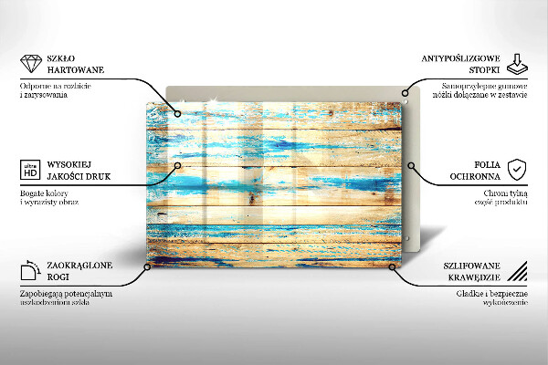 Skleněná deska za sporák Retro dřevěné desky
