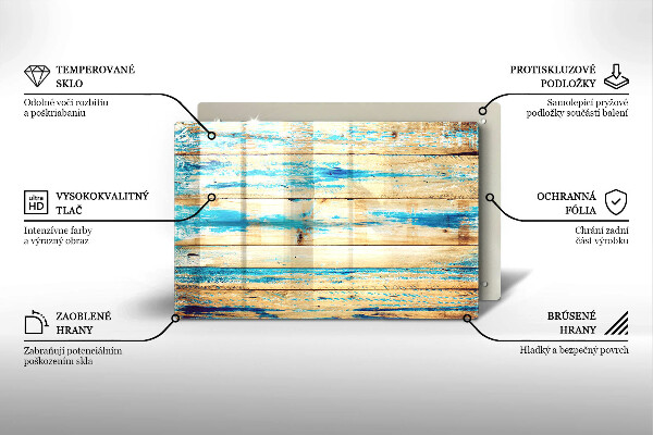 Skleněná deska za sporák Retro dřevěné desky