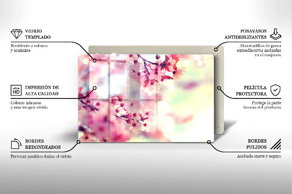 Skleněná deska za sporák Příroda jabloňové květy