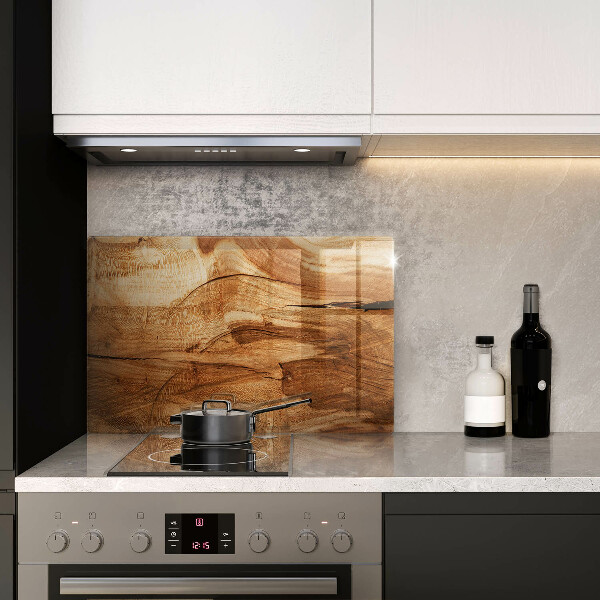 Skleněná deska za sporák Dřevěná deska textura