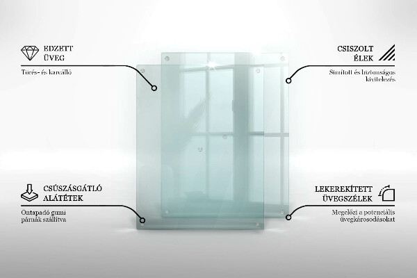 Skleněná průhledná deska za sporák 2x40x52 cm