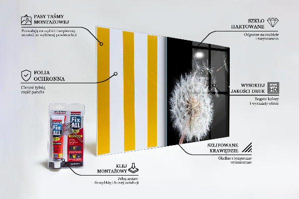 Skleněný panel Pampeliška pampeliška ve větru